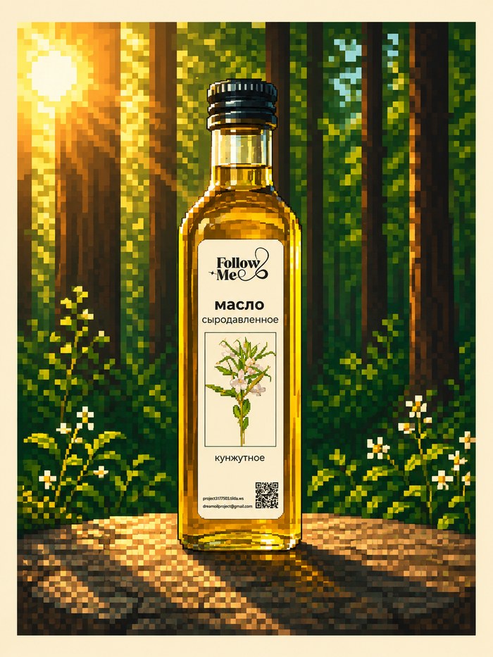 Плакат Follow Me — кунжутное масло сыродавленное
